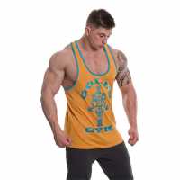 Golds Gym String Vest Mens Gold/Turquoise Мъжки ризи