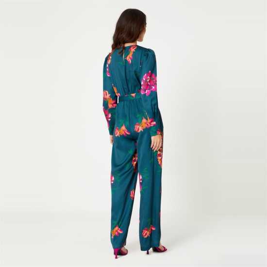 Be You Satin Floral Wrap Jumpsuit  Дамски поли и рокли
