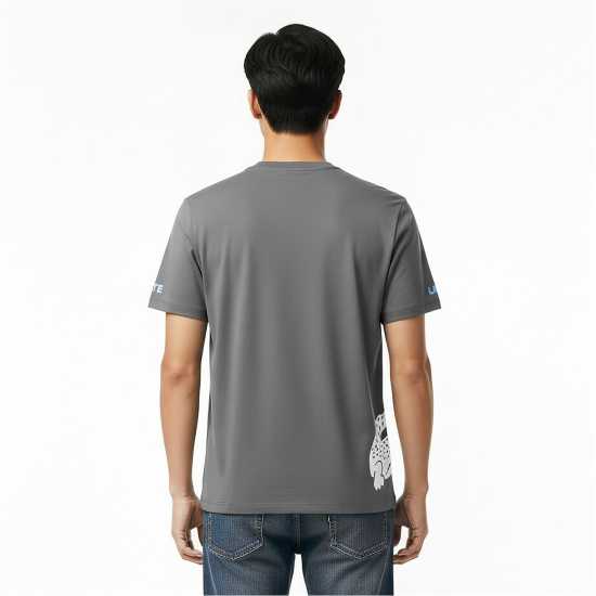 Lacoste Men's Printed Cotton Lounge Short Sleeve Pyjama Top  