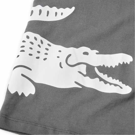 Lacoste Men's Printed Cotton Lounge Short Sleeve Pyjama Top  