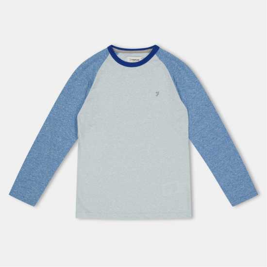 Farah Injection Slub Ringer Ls Tee Juniors Синьо 