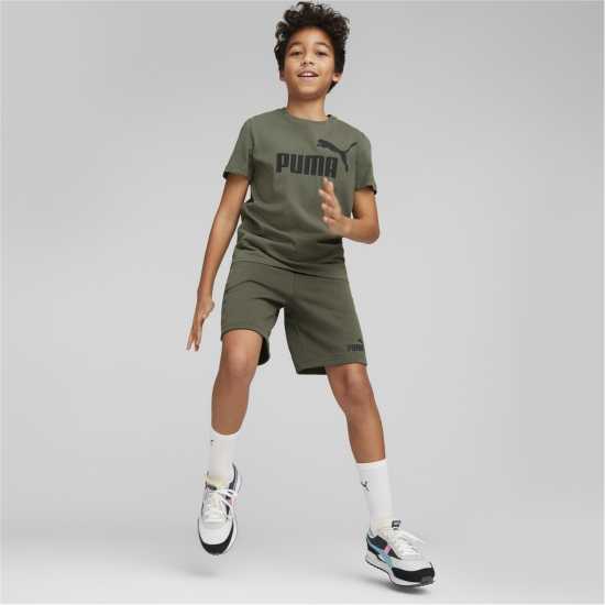 Puma Тениска Essentials Logo T Shirt Dark Moss - Детски тениски и фланелки