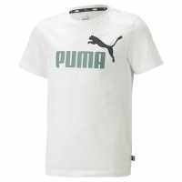 Puma Тениска Essentials Logo T Shirt White/Adriatic Детски тениски и фланелки