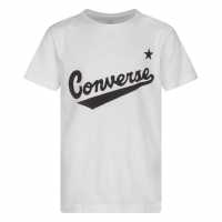 Converse Детска Тениска Къс Ръкав Nova Short Sleeve T Shirt Junior Boys White Детски тениски и фланелки