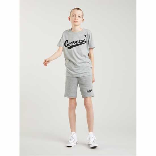 Converse Детска Тениска Къс Ръкав Nova Short Sleeve T Shirt Junior Boys Dk Grey Heather Детски тениски и фланелки
