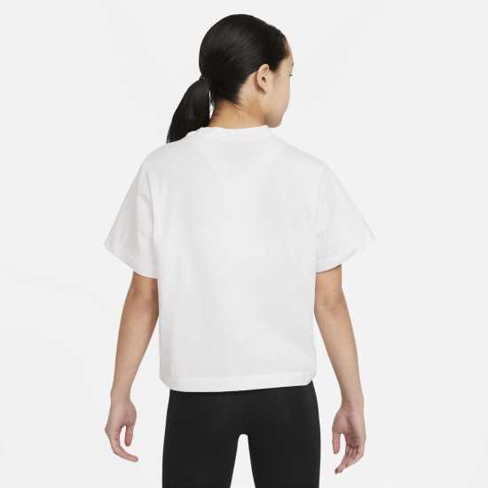 Nike Sportswear Big Kids' (Girls') T-Shirt White/Black Детски тениски и фланелки