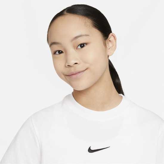 Nike Sportswear Big Kids' (Girls') T-Shirt Бяло/Черно Детски тениски и фланелки