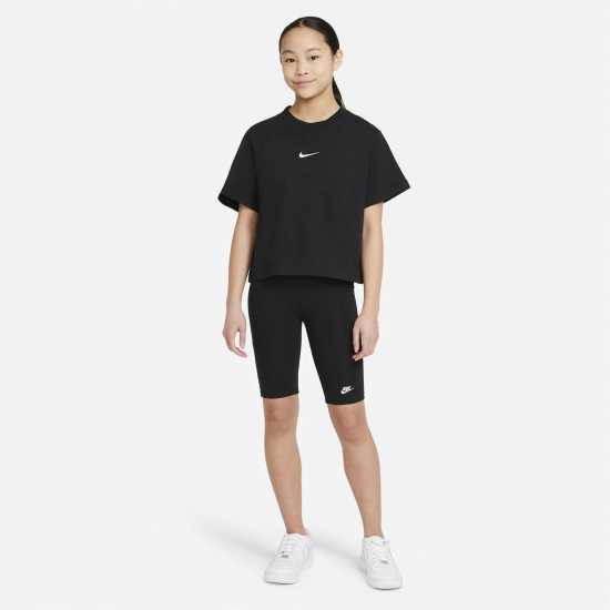 Nike Sportswear Big Kids' (Girls') T-Shirt Черно/Бяло 