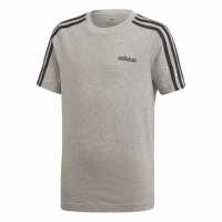 Sale Adidas E 3 Stripes Tee Juniors Grey/Black Детски тениски и фланелки