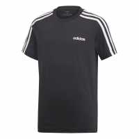 Sale Adidas E 3 Stripes Tee Juniors Black/White Детски тениски и фланелки