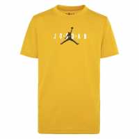Тениска Момчета С Щампа Air Jordan Longline Graphic T Shirt Junior Boys Yellow Ochre Детски тениски и фланелки