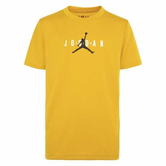 Тениска Момчета С Щампа Air Jordan Longline Graphic T Shirt Junior Boys Yellow Ochre Детски тениски и фланелки