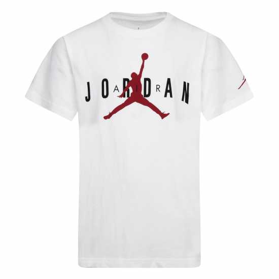 Тениска Момчета С Щампа Air Jordan Longline Graphic T Shirt Junior Boys White JDBBrand Детски тениски и фланелки