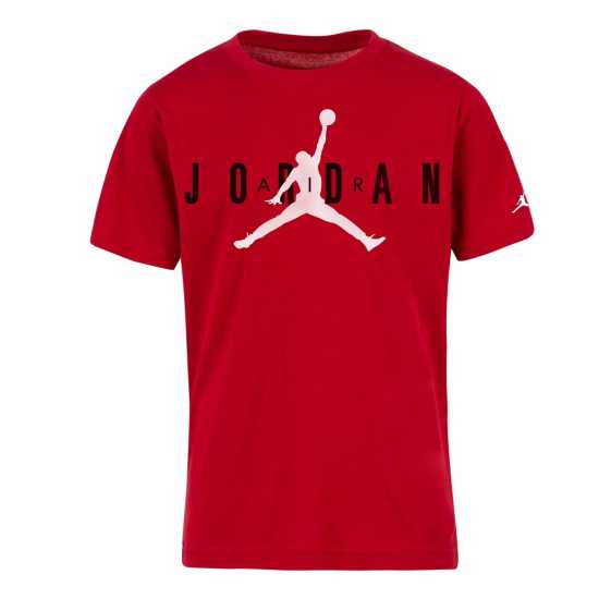 Тениска Момчета С Щампа Air Jordan Longline Graphic T Shirt Junior Boys Red JDBrand Детски тениски и фланелки
