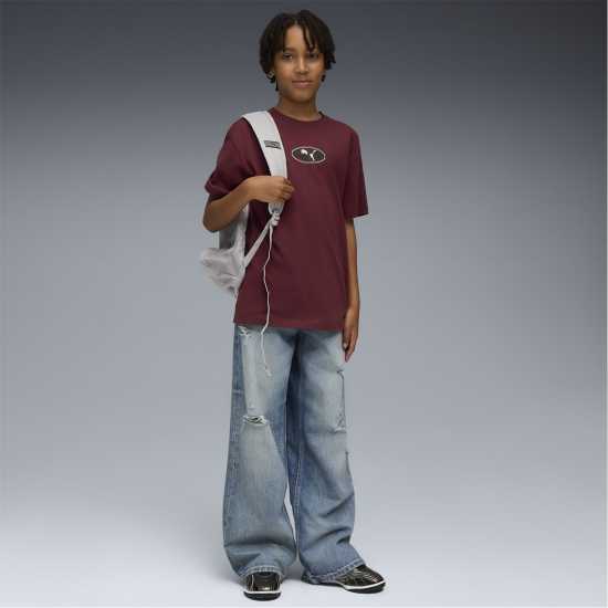 Puma Essentials Graphic Regular Fit T-Shirt Бордово 