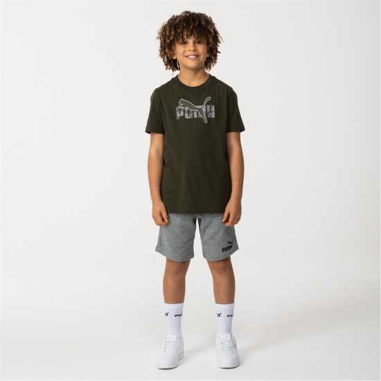 Puma Essentials Graphic Regular Fit T-Shirt Маслинов камуфлаж 