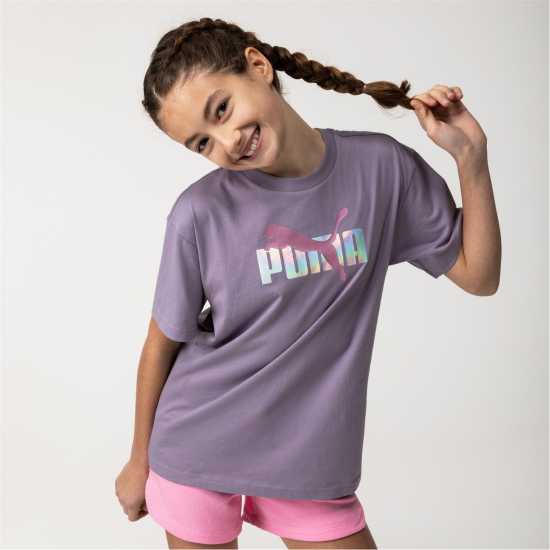 Puma Essentials T-Shirt Junior Girls Бледо слива Детски тениски и фланелки