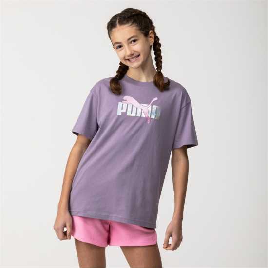 Puma Essentials T-Shirt Junior Girls Бледо слива Детски тениски и фланелки
