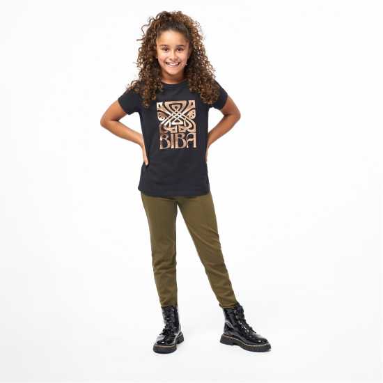 Детски тениски и фланелки Biba Тениска Junior Girls Logo T Shirt Черно Biba Тениска Junior Girls Logo T Shirt Черно Детски тениски и фланелки
