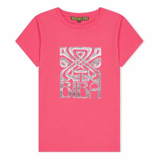 Детски тениски и фланелки Biba Тениска Junior Girls Logo T Shirt Розово Biba Тениска Junior Girls Logo T Shirt Розово Детски тениски и фланелки
