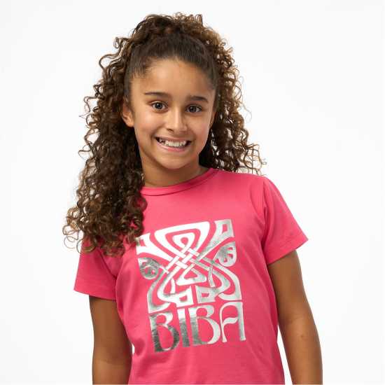 Детски тениски и фланелки Biba Тениска Junior Girls Logo T Shirt Розово Biba Тениска Junior Girls Logo T Shirt Розово Детски тениски и фланелки