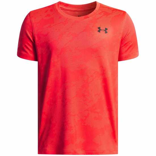Детски къси панталони Under Armour Vent Jacquard Short Sleeve T-Shirt Childrens Racer Red Under Armour Vent Jacquard Short Sleeve T-Shirt Childrens Racer Red Детски къси панталони