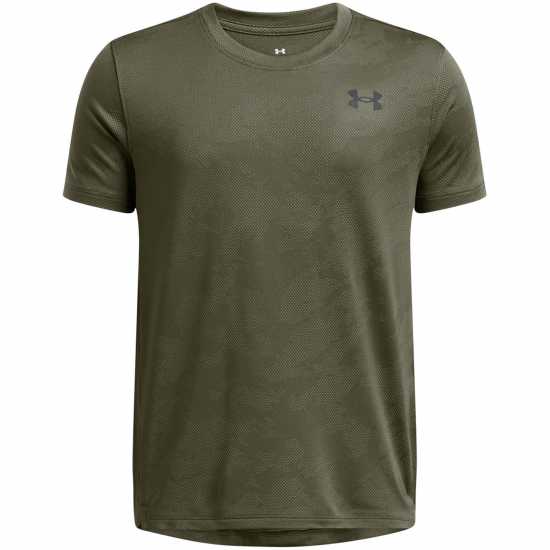 Under Armour Vent Jacquard Short Sleeve T-Shirt Childrens Морено Зелено/Черно Детски къси панталони