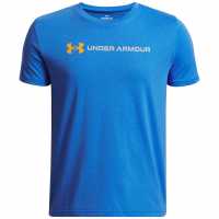 Детски къси панталони Under Armour Vent Jacquard Short Sleeve T-Shirt Childrens Blue Atlantis Under Armour Vent Jacquard Short Sleeve T-Shirt Childrens Blue Atlantis Детски къси панталони