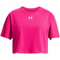 Under Armour Armour Short Sleeve Junior Фуксия/Бял 