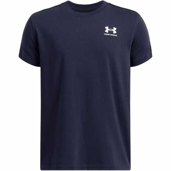 Детски тениски и фланелки Under Armour Taped Short Sleeve Tee Juniors Морско синьо/Бяло Under Armour Taped Short Sleeve Tee Juniors Морско синьо/Бяло Детски тениски и фланелки