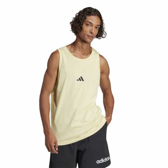Adidas Мъжки Потник Essentials Small Logo Tank Top Mens Жълто/Черно Adidas Мъжки Потник Essentials Small Logo Tank Top Mens Жълто/Черно