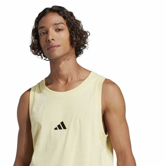 Adidas Мъжки Потник Essentials Small Logo Tank Top Mens Жълто/Черно Adidas Мъжки Потник Essentials Small Logo Tank Top Mens Жълто/Черно
