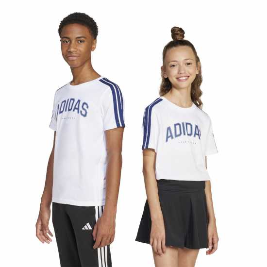 Детски тениски и фланелки Adidas Collegiate Graphic T-Shirt Kids White Adidas Collegiate Graphic T-Shirt Kids White Детски тениски и фланелки