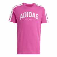 Adidas Collegiate Graphic T-Shirt Kids Pink 