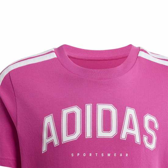Adidas Collegiate Graphic T-Shirt Kids Pink 