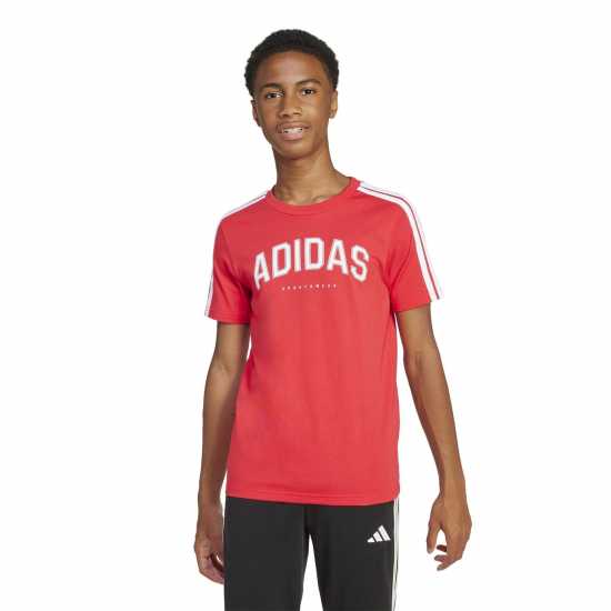 Детски тениски и фланелки Adidas Collegiate Graphic T-Shirt Kids Червено Adidas Collegiate Graphic T-Shirt Kids Червено Детски тениски и фланелки