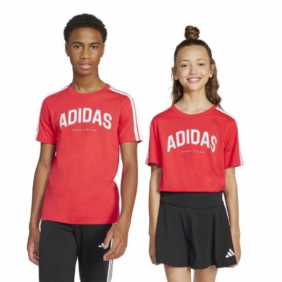 Детски тениски и фланелки Adidas Collegiate Graphic T-Shirt Kids Червено Adidas Collegiate Graphic T-Shirt Kids Червено Детски тениски и фланелки