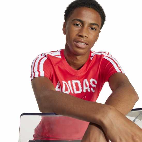 Детски тениски и фланелки Adidas Collegiate Graphic T-Shirt Kids Червено Adidas Collegiate Graphic T-Shirt Kids Червено Детски тениски и фланелки