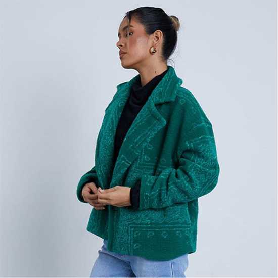 Вълнено Палто Paisley Oversized Boxy Wool Coat  Дамски грейки