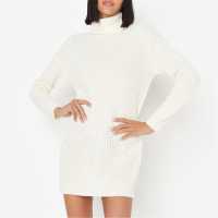 Recycled Tall Roll Neck Knitted Mini Dress  Дамски поли и рокли