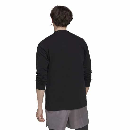 Adidas Мъжка Блуза Long Sleeve T Shirt Mens Black Мъжки ризи