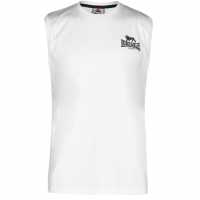 Lonsdale Мъжка Тениска Sleeveless Small Logo T Shirt Mens White/Black Мъжко облекло за едри хора