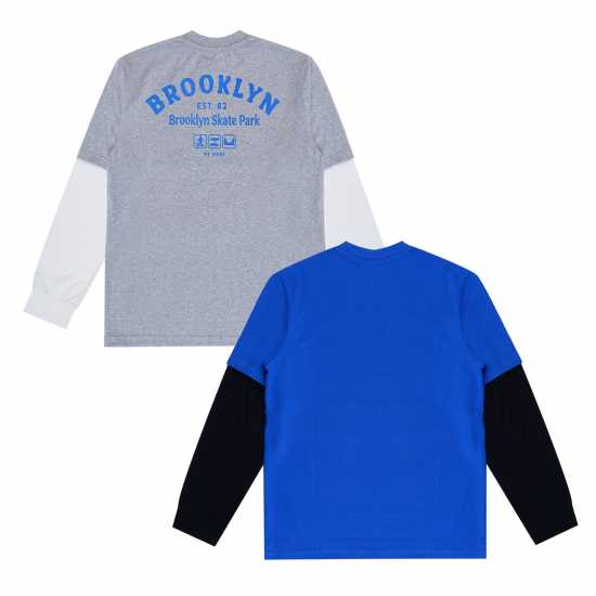 Firetrap 2 Pack Long Sleeve T-Shirts Juniors  