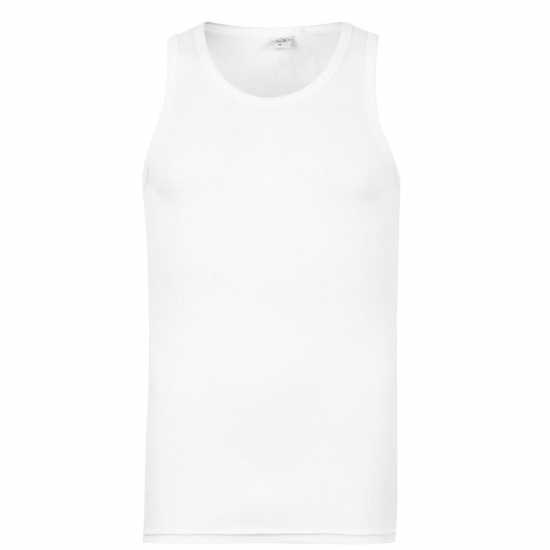 Lee Cooper Essential Rib Vest Mens White Мъжки ризи