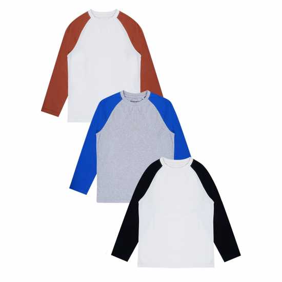Firetrap 3 Pack Long Sleeve T-Shirts Juniors  