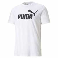 Тениска С Лого Puma No1Logo Tee Mens White/Black Мъжко облекло за едри хора