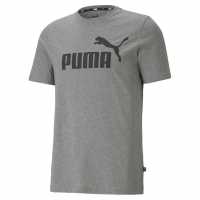 Тениска С Лого Puma No1Logo Tee Mens Med Grey Мъжко облекло за едри хора