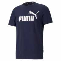 Тениска С Лого Puma No1Logo Tee Mens Navy/White Мъжко облекло за едри хора