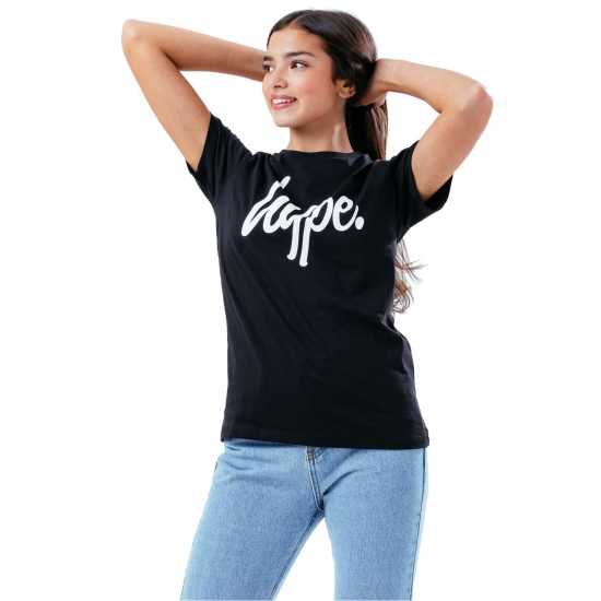Hype Script Kids T-Shirt Black Детски тениски и фланелки