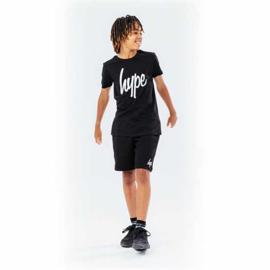 Hype Script Kids T-Shirt Black Детски тениски и фланелки